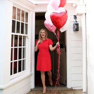 Draper James Sailor Button Dress Red XL